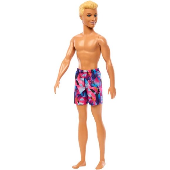 🆕 Barbie Beach Ken Doll with Blond Hair Wearing Purple Swimsuit and Beach Toys - Picture 5 of 6